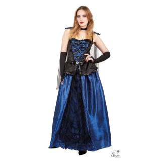 Costume femme comtesse gothique bleue