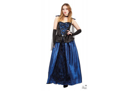 Costume femme comtesse gothique bleue
