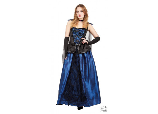 Costume femme comtesse gothique bleue