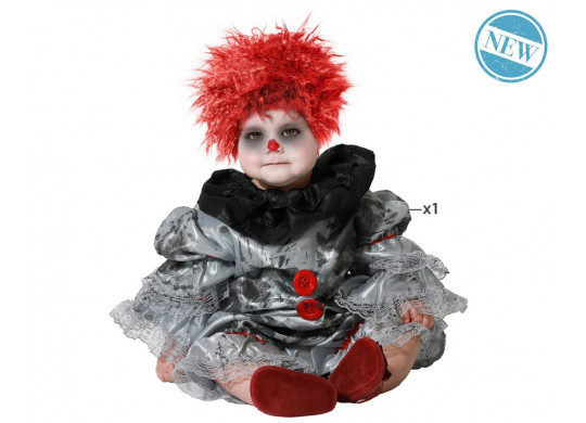 Costume garçon clown gris