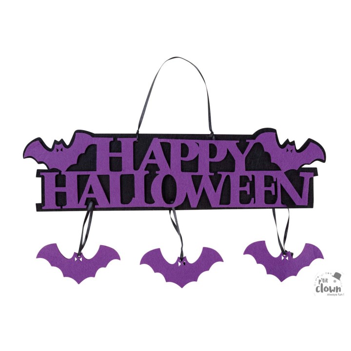 Plaque porte Happy Halloween