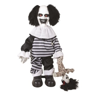 Clown cheveux noirs avec bébé