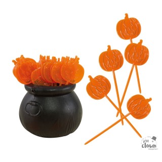 Mini chaudron avec pic citrouille