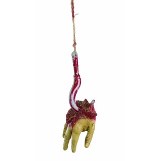 Bras arraché sur crochet boucher