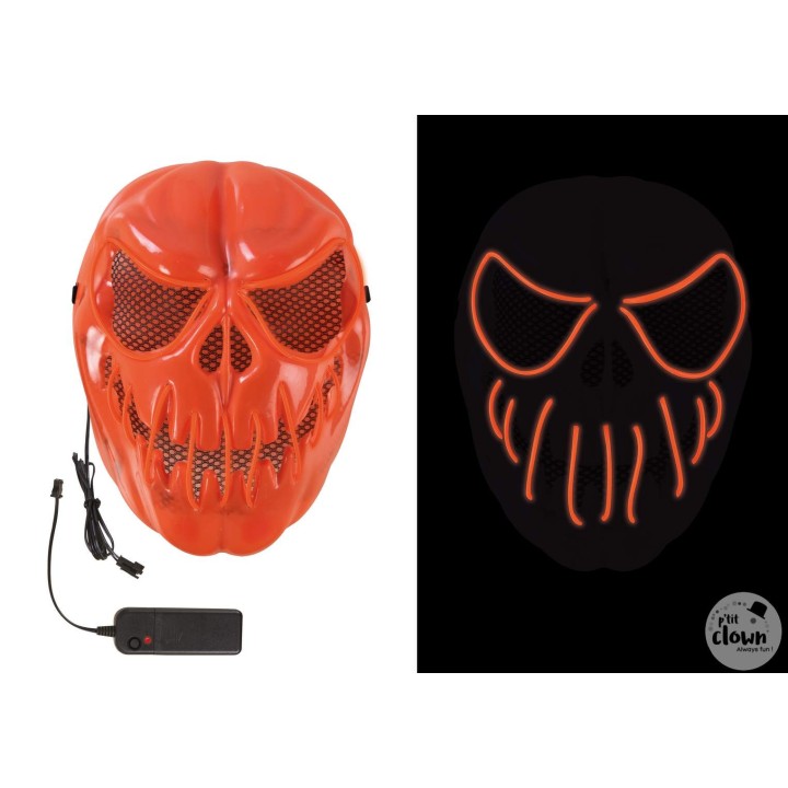 Masque adulte rigide citrouille lumineux