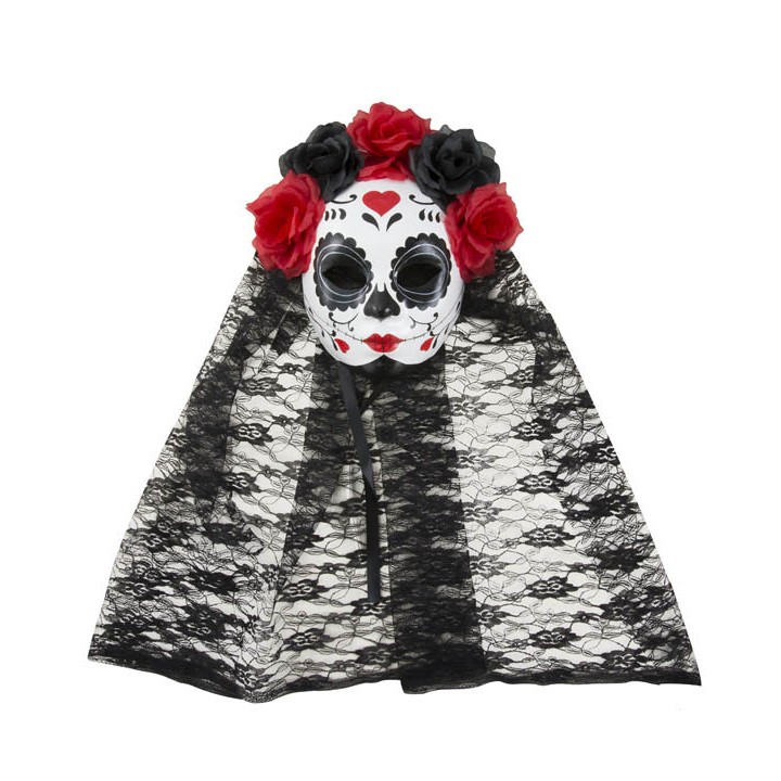 Masque day of dead avec voile