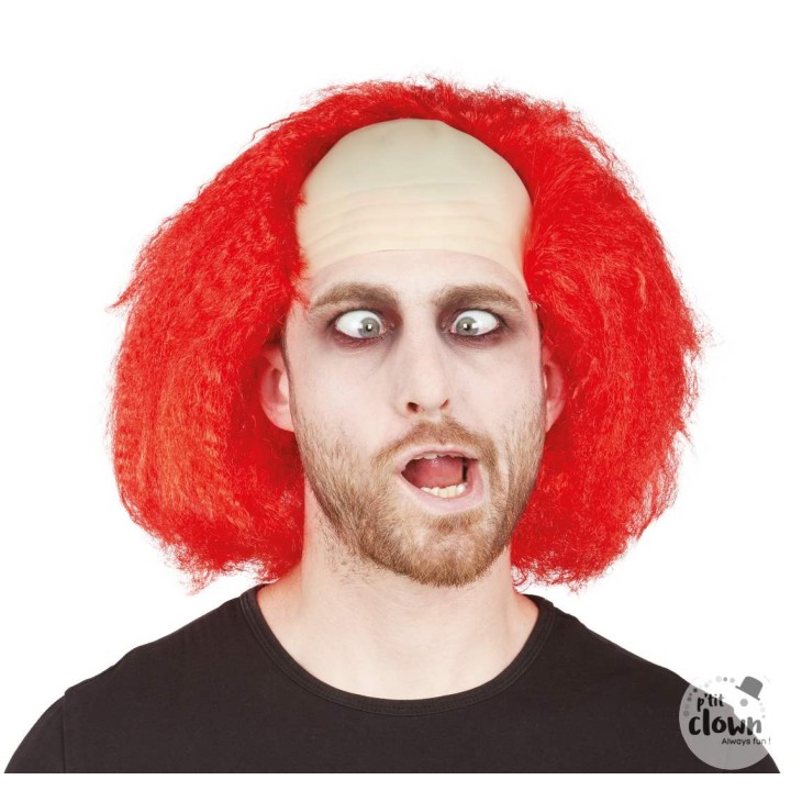 Perruque clown fou rouge