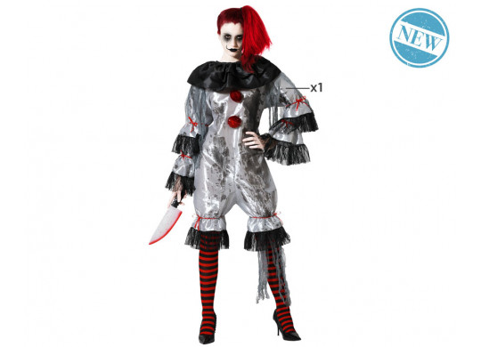 Costume femme clown gris