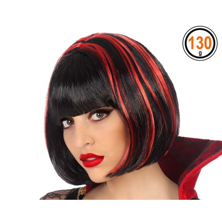 Perruque vampire noir/rouge