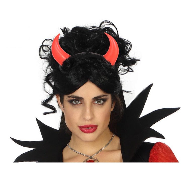 Serre tête corne diable rouge