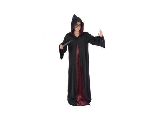 Costume enfant mixte cape sorcier noir/bordeaux - Costume enfant - Halloween