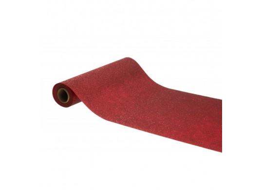 Chemin de table pailleté rouge prémium