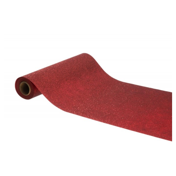 Chemin de table pailleté rouge prémium