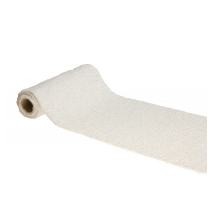 Chemin de table polaire blanc filament argent