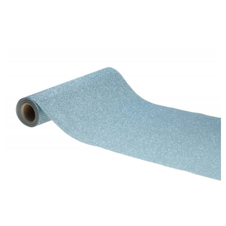 Chemin de table pailleté bleu glacier prémium