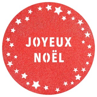 Set de table pailleté rond rouge joyeux noël prémium