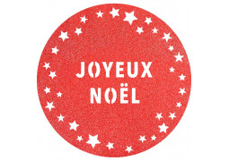 Set de table pailleté rond rouge joyeux noël prémium