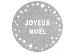 Set de table pailleté rond argent joyeux noël prémium