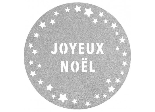 Set de table pailleté rond argent joyeux noël prémium