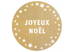 Set de table pailleté rond or joyeux noël prémium