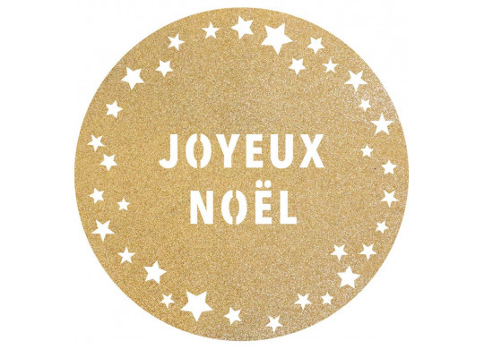 Set de table pailleté rond or joyeux noël prémium