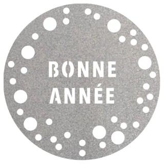 Set de table pailleté rond argent bonne année prémium