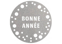 Set de table pailleté rond argent bonne année prémium