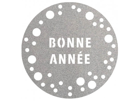 Set de table pailleté rond argent bonne année prémium