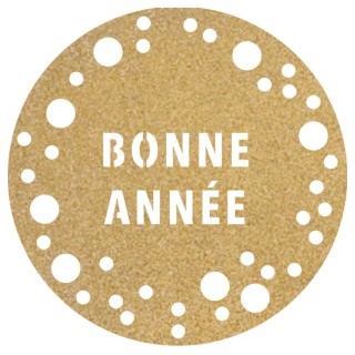 Set de table pailleté rond or bonne année prémium