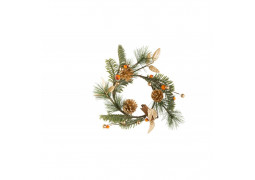 Couronne sapin vert ambre et or