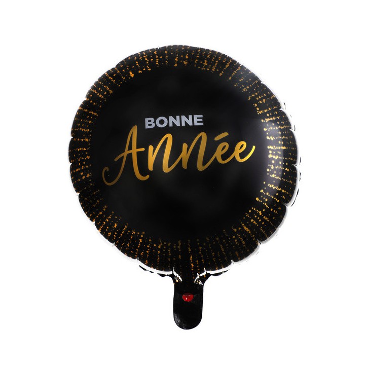 Ballon aluminium bonne année scintillant or
