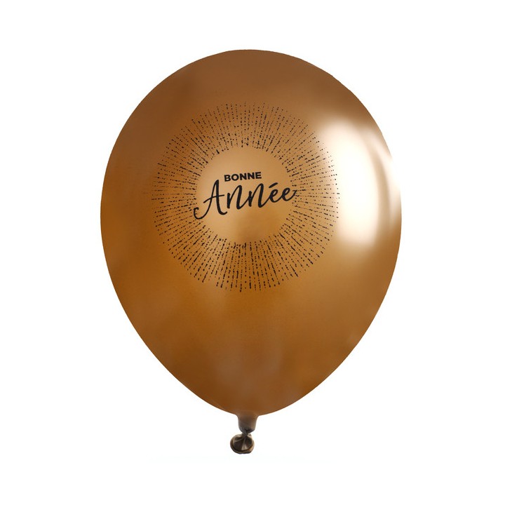 6 Ballons or bonne année scintillant