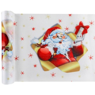 Chemin de table blanc Père Noël cadeau