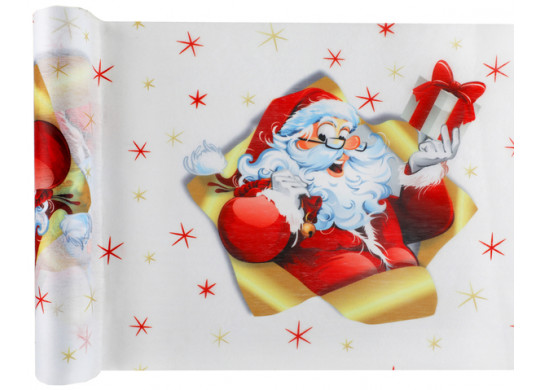Chemin de table blanc Père Noël cadeau Chemin de table blanc Père Noël cadeau