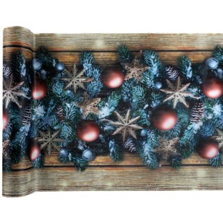 Chemin de table nature bois/bleu
