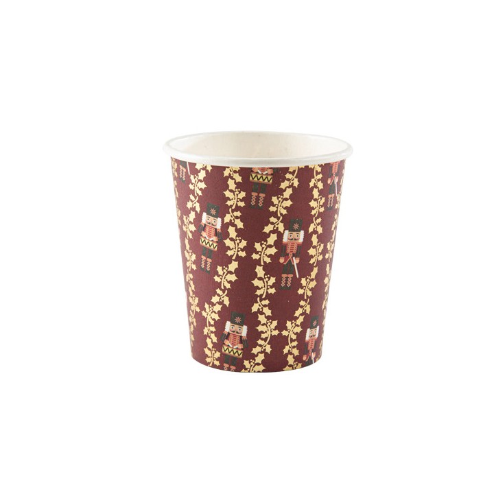 8 Gobelets rouge casse noisette