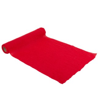 Chemin de table mousseline rouge 28cmx5m