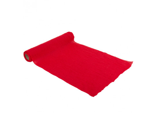 Chemin de table mousseline rouge 28cmx5m