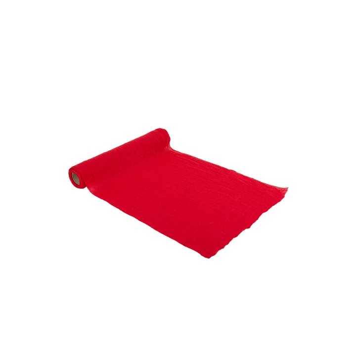 Chemin de table mousseline rouge 28cmx5m