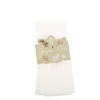 8 Rond de serviette vert sauge Joyeux Noël botanique