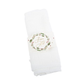 8 Rond de serviette blanc tradi chic
