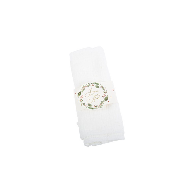 8 Rond de serviette blanc tradi chic