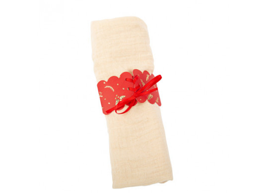 8 Ronds de serviette rouge Holly Christmas