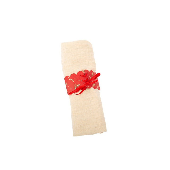 8 Ronds de serviette rouge Holly Christmas