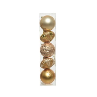 Boite 5 boules thème or motifs assortis