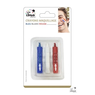 Crayon maquillage bleu/blanc/rouge