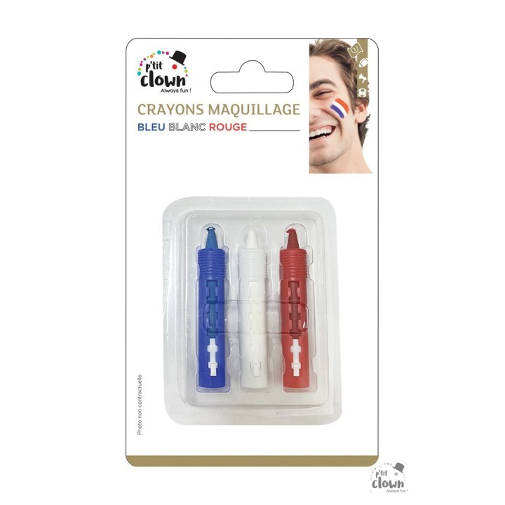 Crayon maquillage bleu/blanc/rouge