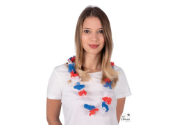 Collier hawaien bleu/blanc/rouge