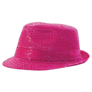 Chapeau borsalino sequin rose fluo