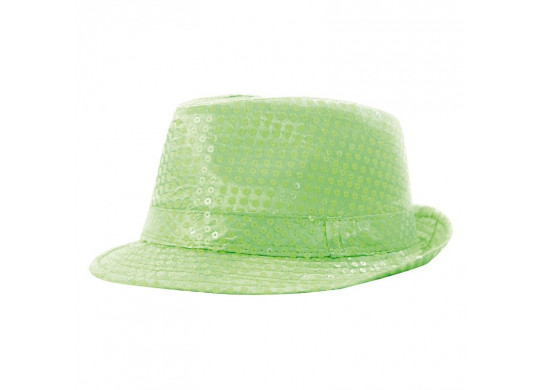 Chapeau borsalino sequin vert fluo